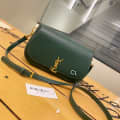 YSL Saint Laurent Voltaire Leather Green Shoulder Bag-thumb-0