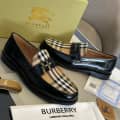 Burberry Matte Black Premium Quality Leather Loafers-thumb-3