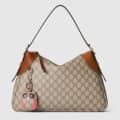 Gucci Emblem Nude Shade With White Contrast Bag-thumb-0