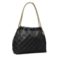 Tory Burch Fleming Drawstring Leatherite Black Hobo Bag-thumb-2