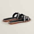 Hermes Oran Black Flat Sandals-thumb-2