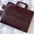 Mont Blanc Wine Leather Laptop Bag-thumb-0