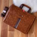 Mont Blanc Brown Leather Laptop Bag-thumb-0