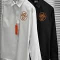 Hermès H Logo Embroidery White Premium Shirt-thumb-3