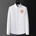 Hermès H Logo Embroidery White Premium Shirt-thumb-0
