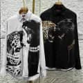 Gucci Leopard and Black Panther White Cotton Shirt-thumb-3