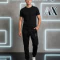 Armani Exchange Black Premium Quality Warm Track Pant-thumb-0