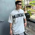 Balenciaga White Premium Quality Baggy Fit T-shirt-thumb-3