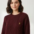 Ralph Lauren Maroon Premium Quality Feather Wool Dress-thumb-2