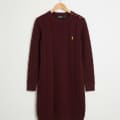 Ralph Lauren Maroon Premium Quality Feather Wool Dress-thumb-0