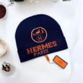 Hermes Blue Premium Edition Cashmere Beanie-thumb-1