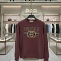 Gucci Embroidery Wine cotton Sweatshirt-thumb-3