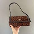 Coach Eatta Brown Small Flap Tote Bag-thumb-2