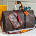 Louis Vuitton Keepall Bandouliére 50 Monogram Canvas Brown Duffle Bag-thumb-0
