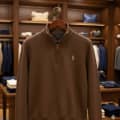 Ralph Lauren Brown Premium Quality Half Zip Sweatshirt-thumb-3