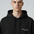 Christian Dior Black Embroidery Logo Premium Quality Hoodie-thumb-2