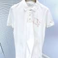 Burberry White Premium Exclusive Polo T-shirt-thumb-0