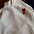 Ami White Embroidery Logo Hoodie-thumb-0