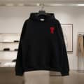 Ami Black Embroidery Logo Hoodie-thumb-1