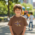 Calvin Klein Print Brown Kids T-shirt-thumb-0