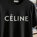 Celine Black Premium Quality Women T-shirt-thumb-3