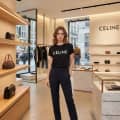 Celine Black Premium Quality Women T-shirt-thumb-0