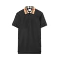 Burberry Check Collar Black Polo Tshirt-thumb-0