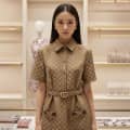 Gucci Brown Premium Quality Dress-thumb-0