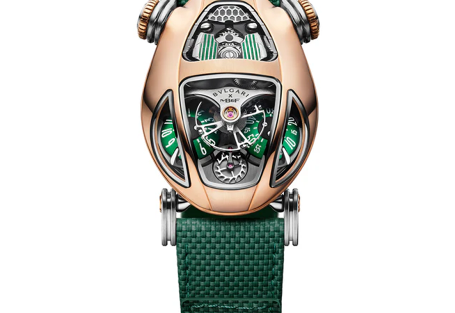 MB&F x Bvlgari Serpenti Limited Edition 18k Rose Gold Green Strap Watch 104057