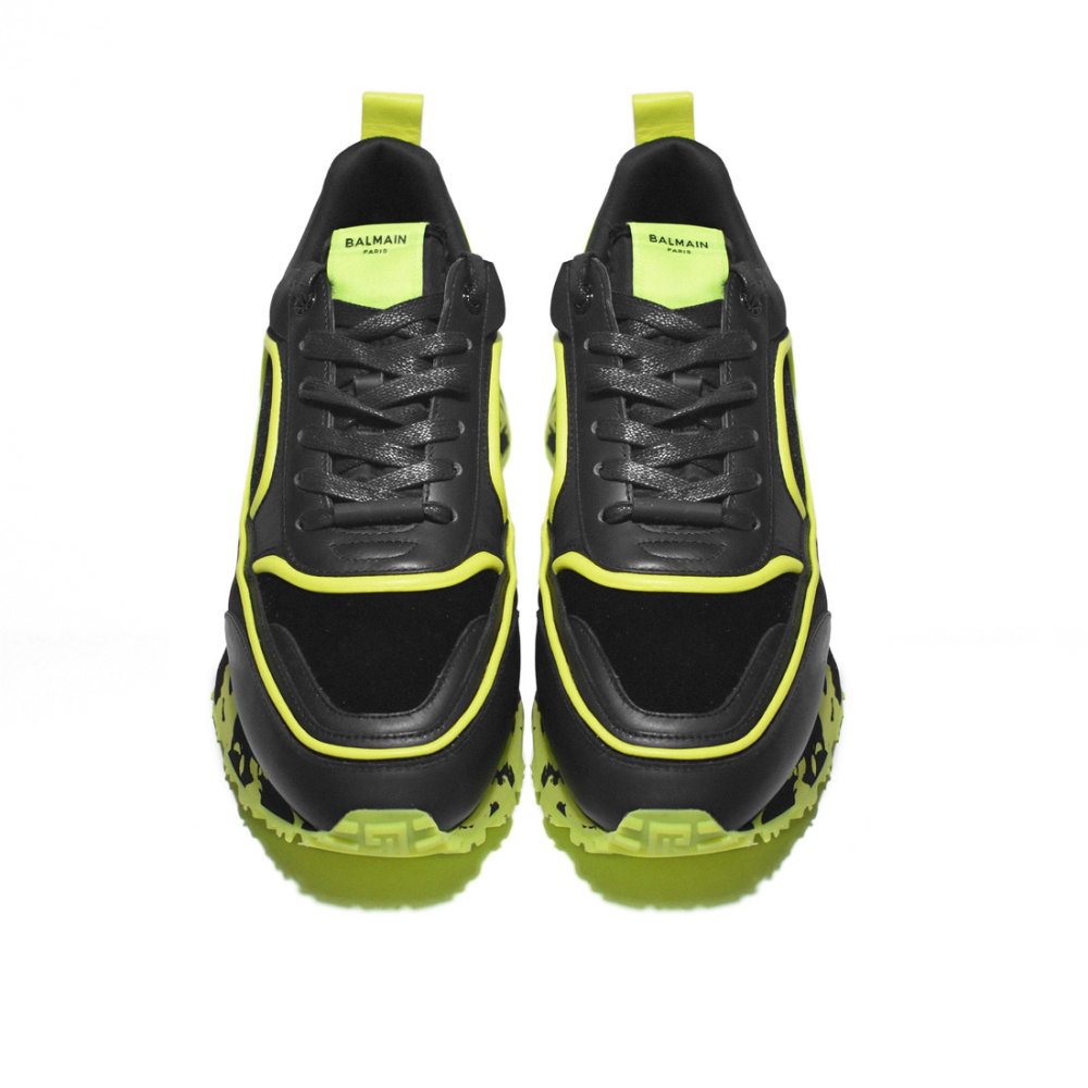 Balmain Black & Green Premium Quality Sneakers-3