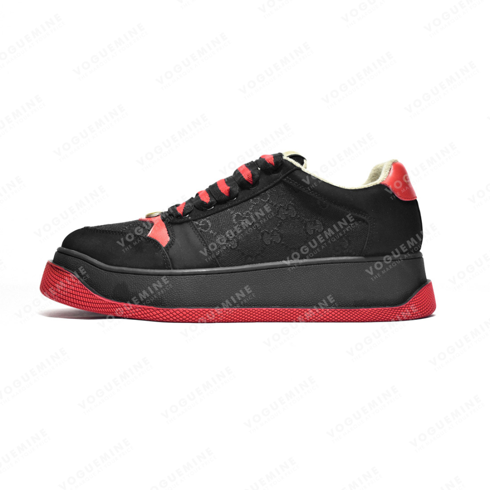 Gucci Black Men's Screener GG Trainer Sneakers-0