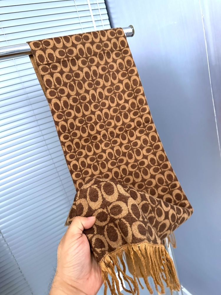 Coach Signature Brown C Border Stole-0