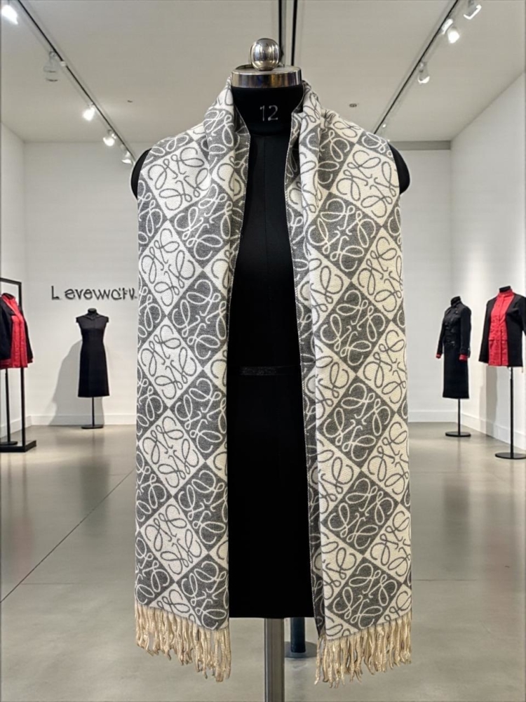 Loewe Anagram Beige Woollen Stole-0
