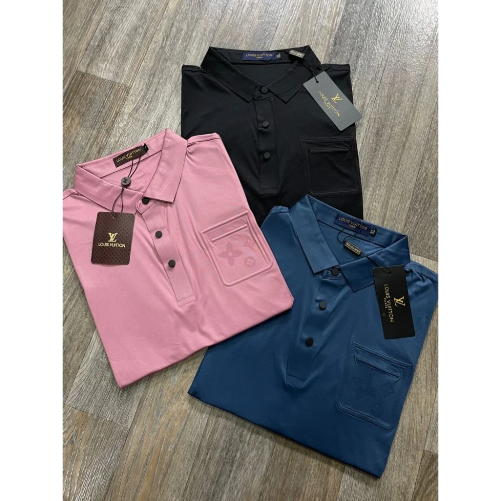 Louis Vuitton Pink Premium Quality Polo Tees-6