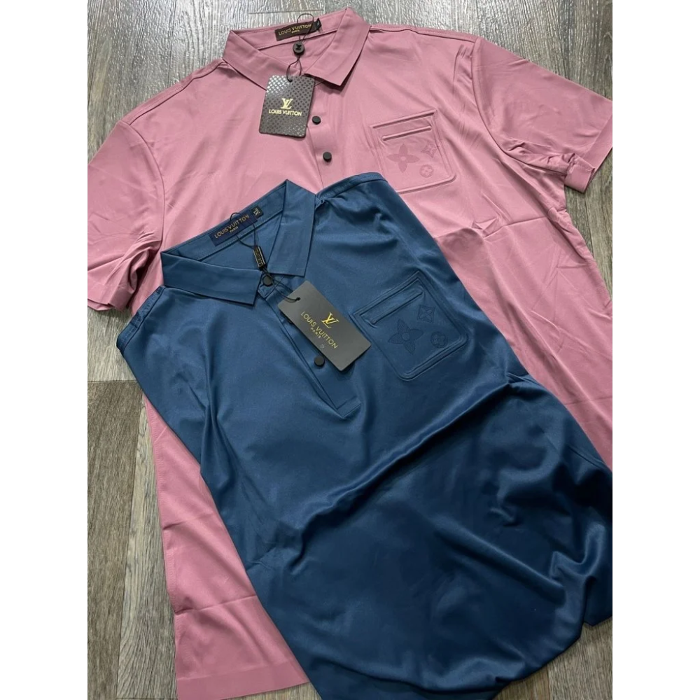 Louis Vuitton Pink Premium Quality Polo Tees-8