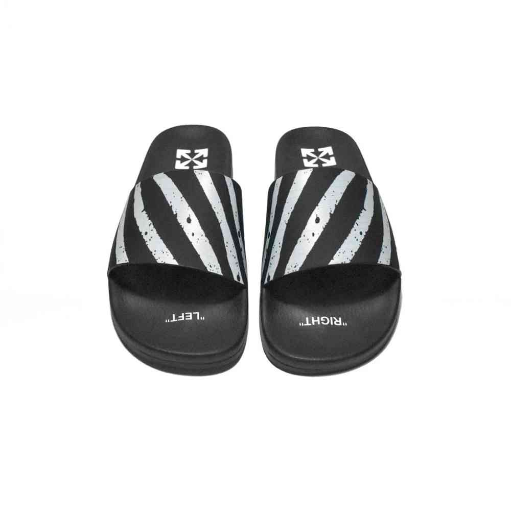 Off-White Black Premium Quality Men's Flip-Flops-4
