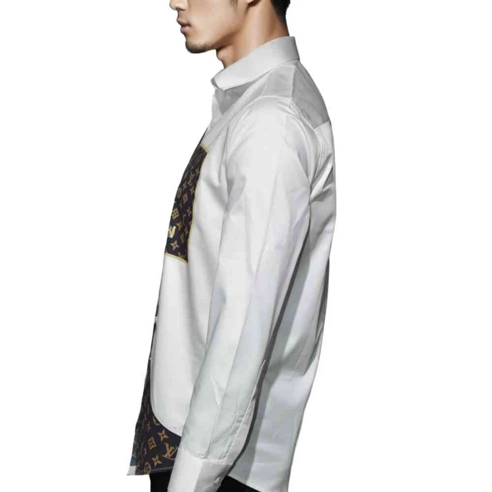 Louis Vuitton White Premium Quality New Designer Men's Casual Shirt-3