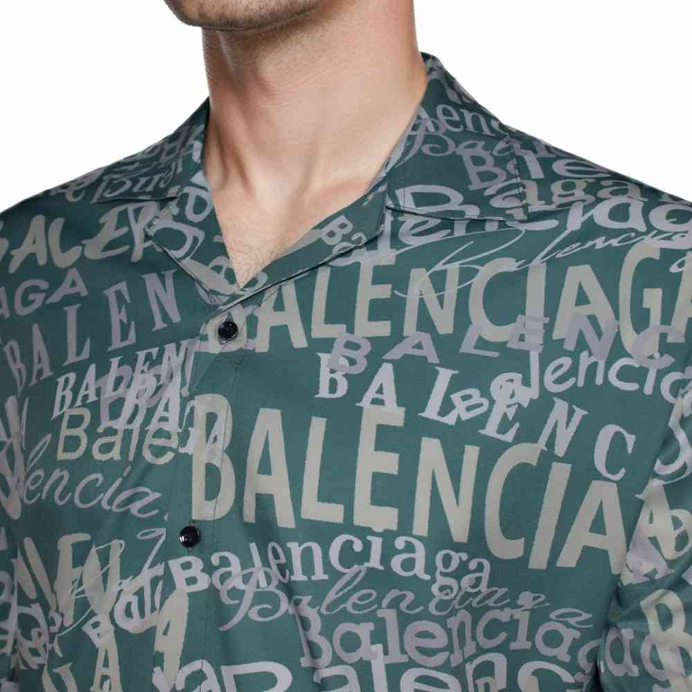 Balenciaga Printed Green Premium Quality Shirt-2