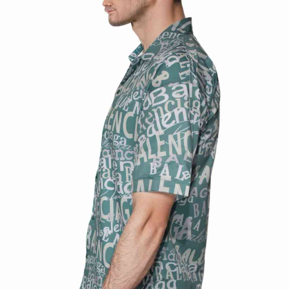 Balenciaga Printed Green Premium Quality Shirt-3