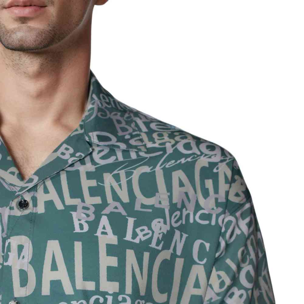 Balenciaga Printed Green Premium Quality Shirt-4