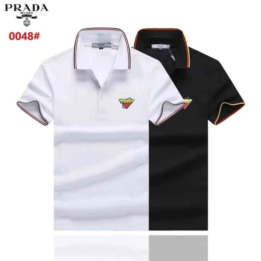 Prada White Premium Quality Polo Tees-thumb-6