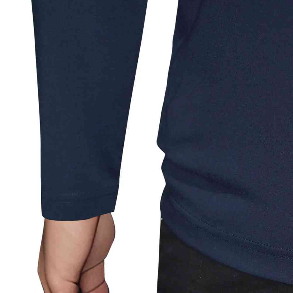 BOSS Blue Interlock Cotton Polo T-shirt with Stripe Logo-3