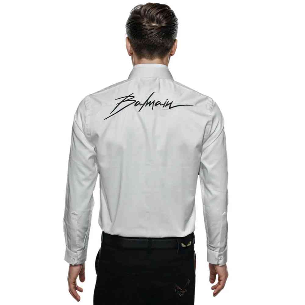 Balmain White Premium Quality Slim Fit Formal Men's Shirt-1