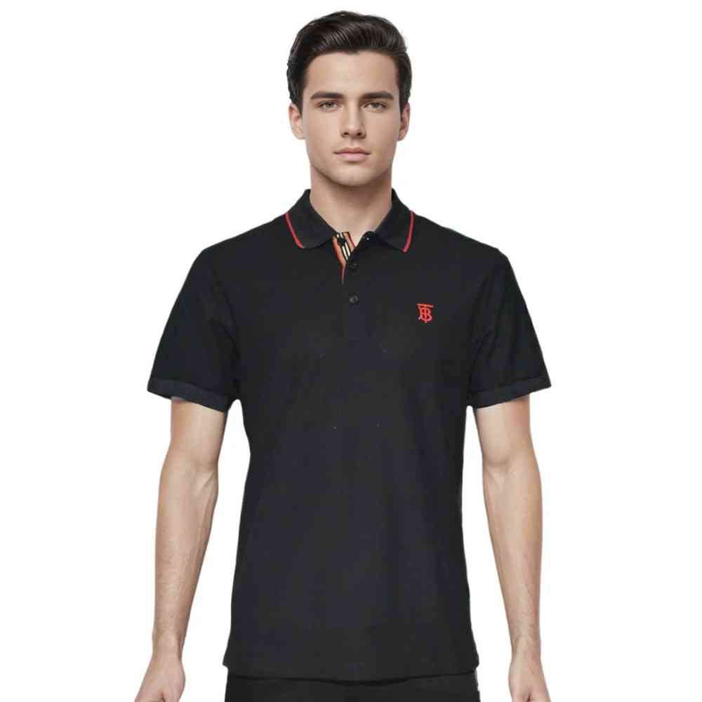 Black Burberry Icon Stripe Sky Blue Premium T-shirt
