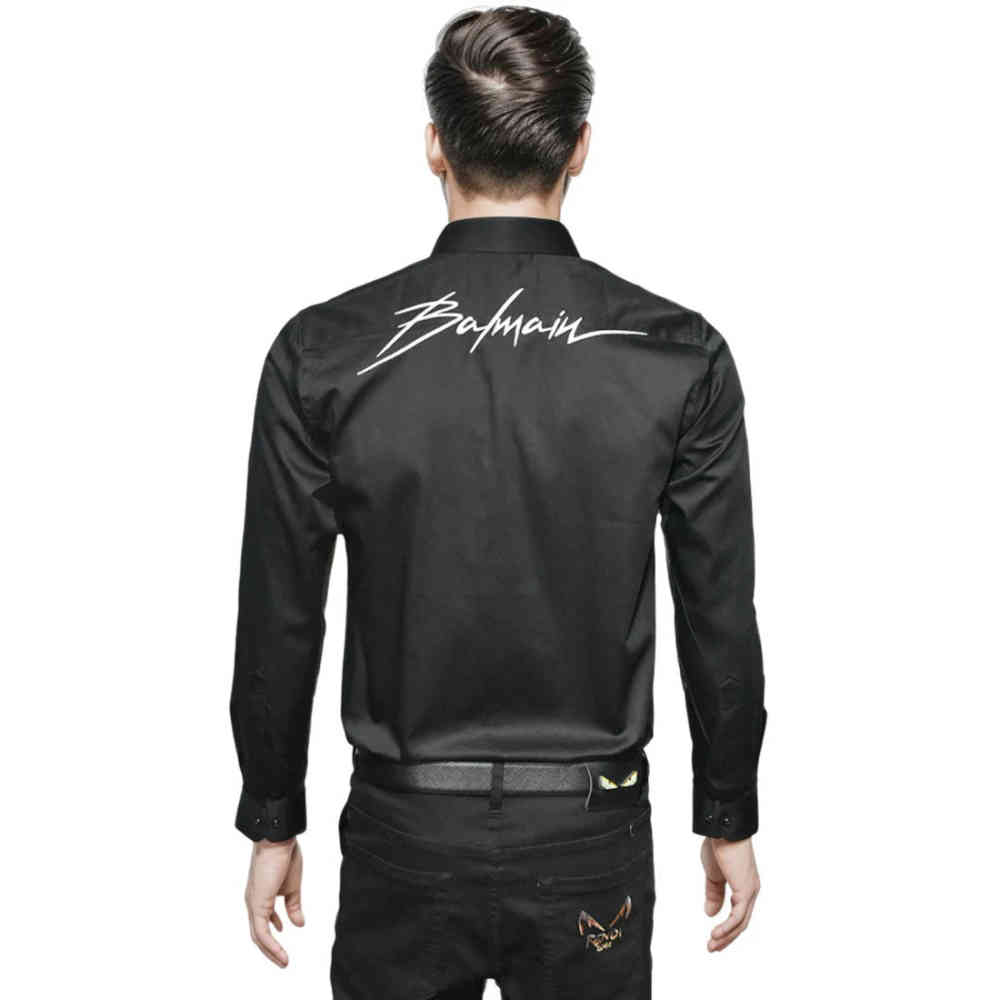 Balmain Black Premium Quality Slim Fit Formal Men's Shirt-1