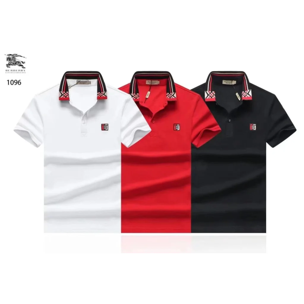 Burberry White Premium Quality Polo Tees-7