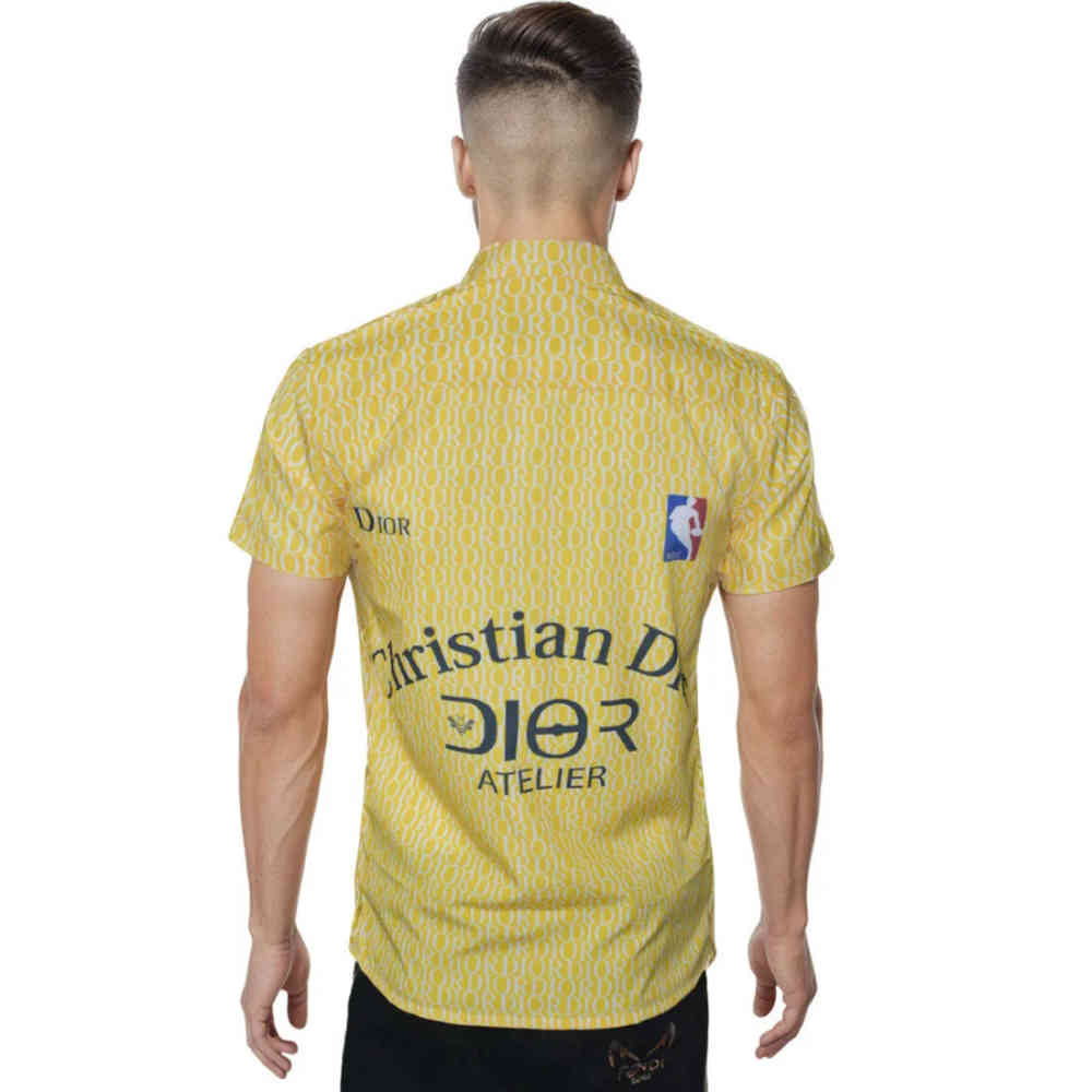 Christian Dior Yellow Printed Premium Quality Half Sleeve Shirt-1