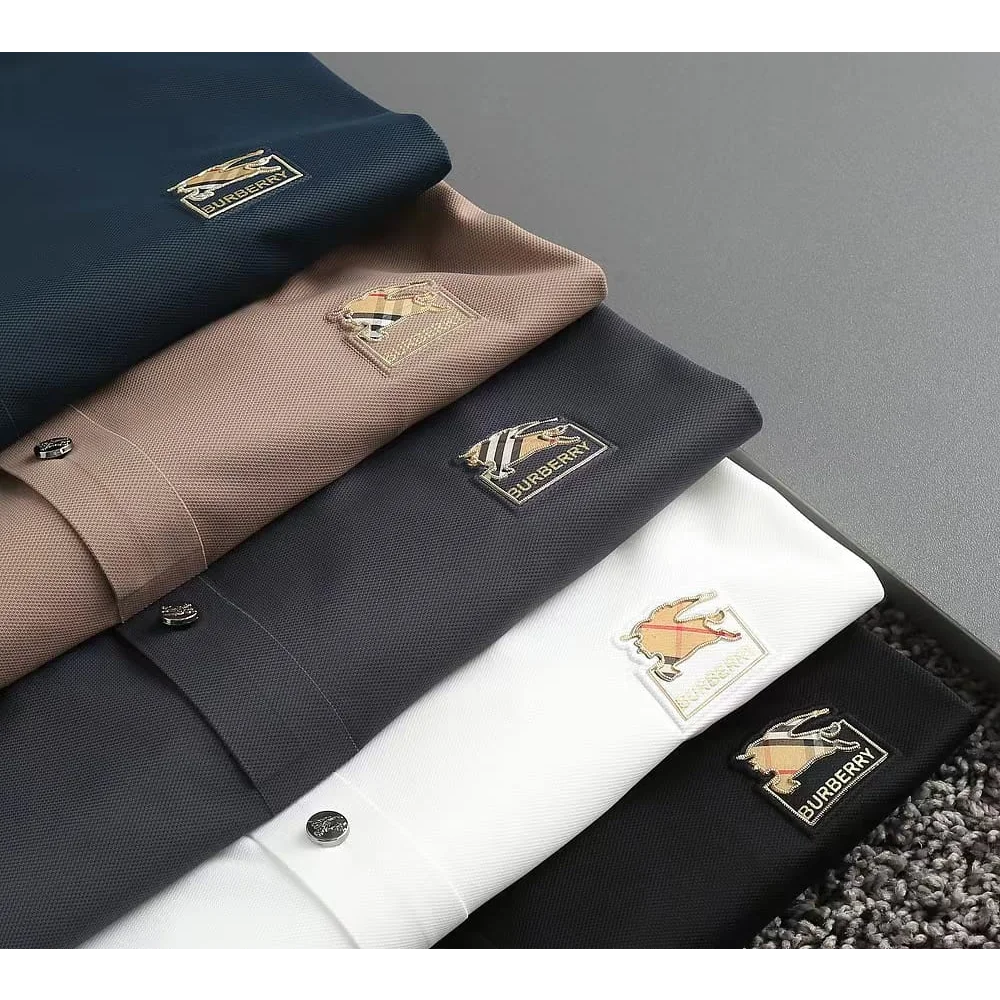 Burberry White Premium Quality Polo Tees-8
