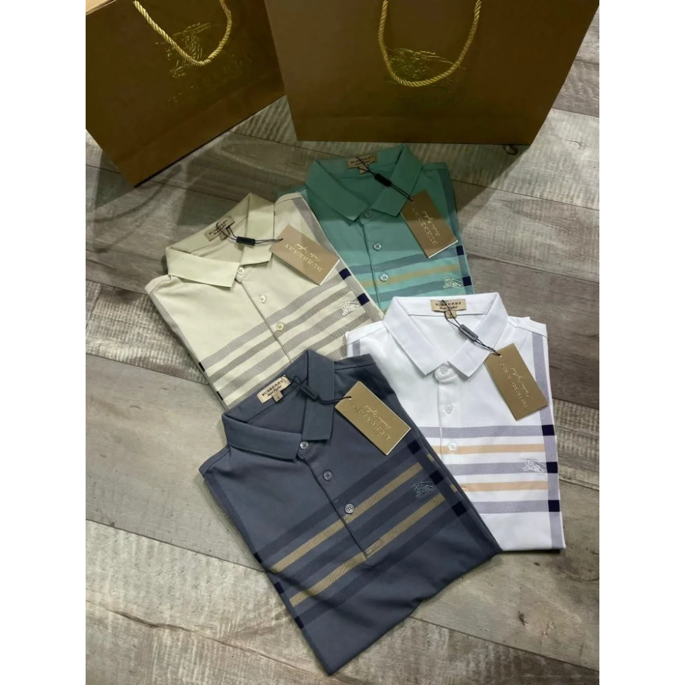 Burberry Grey Premium Quality T Shirt-7