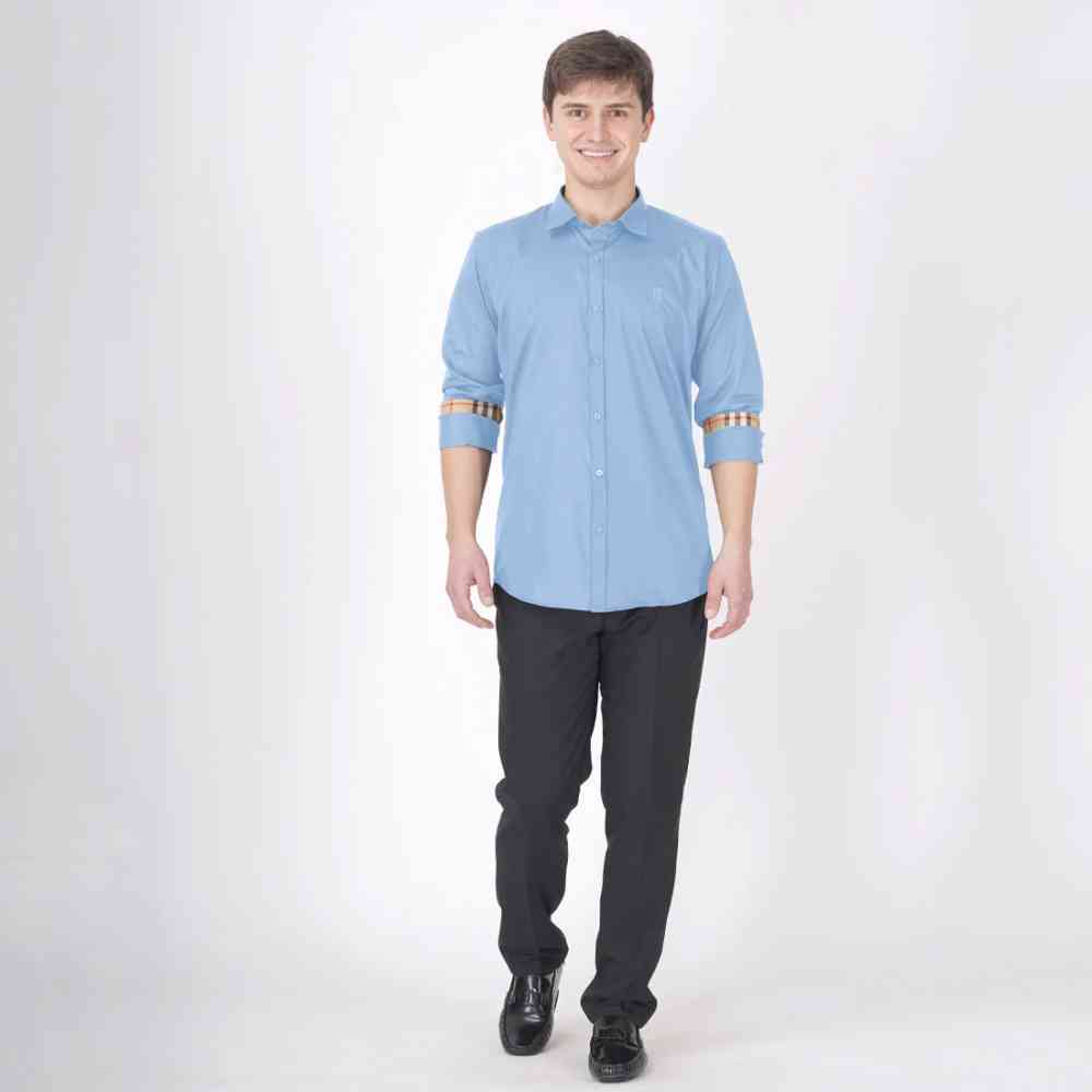 Burberry Sky Blue Premium Quality Shirt-thumb-3